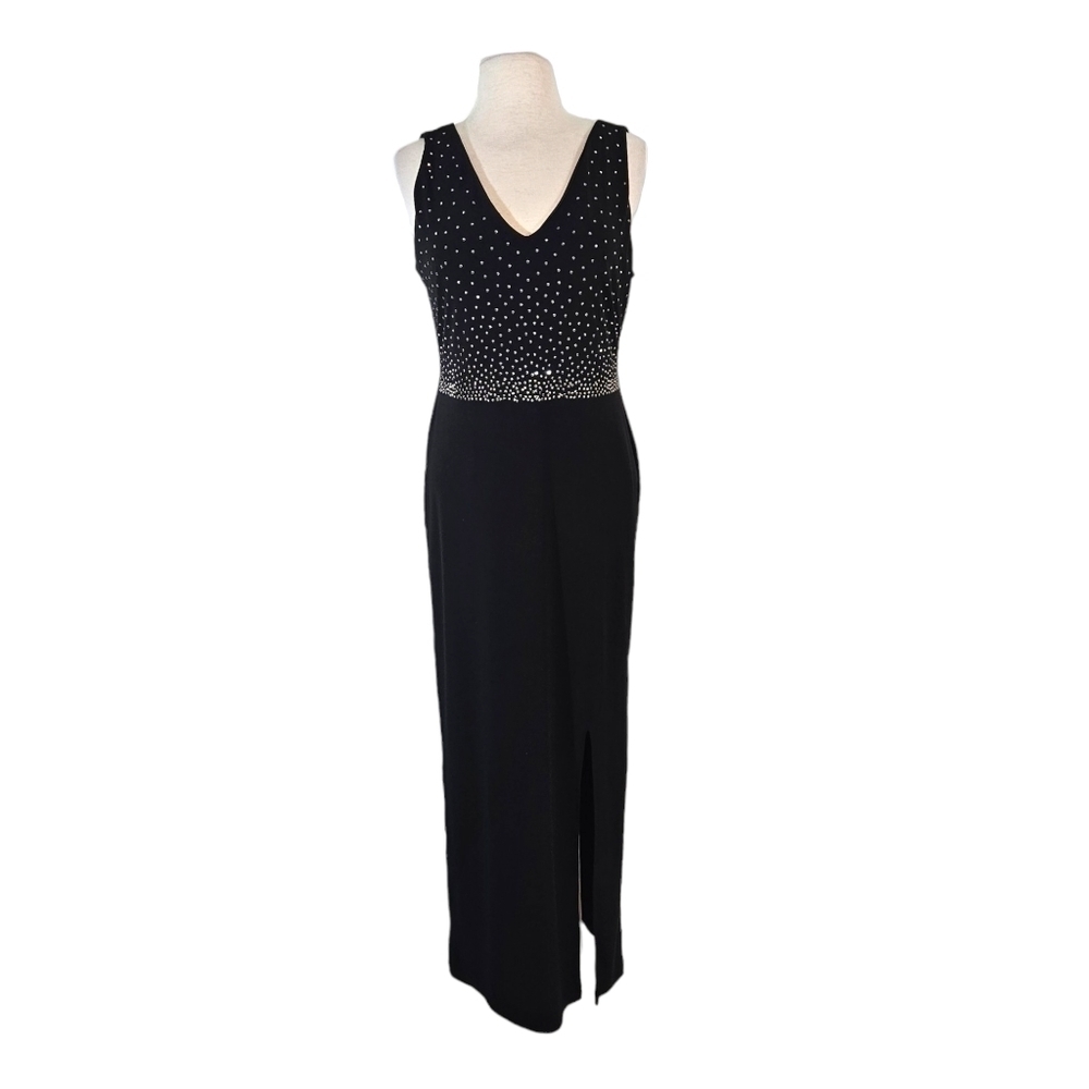Carmen Marc Valvo Black Sparkly Evening Gown Like New